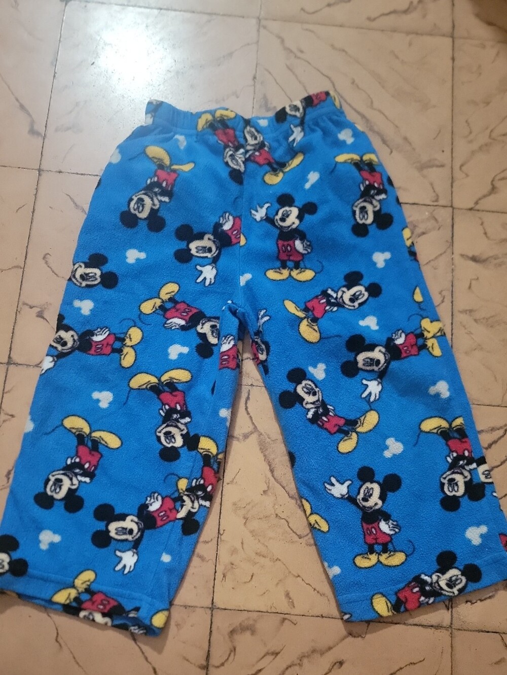 Kids Bright Blue Mickey Mouse Fleece Pajama Pants